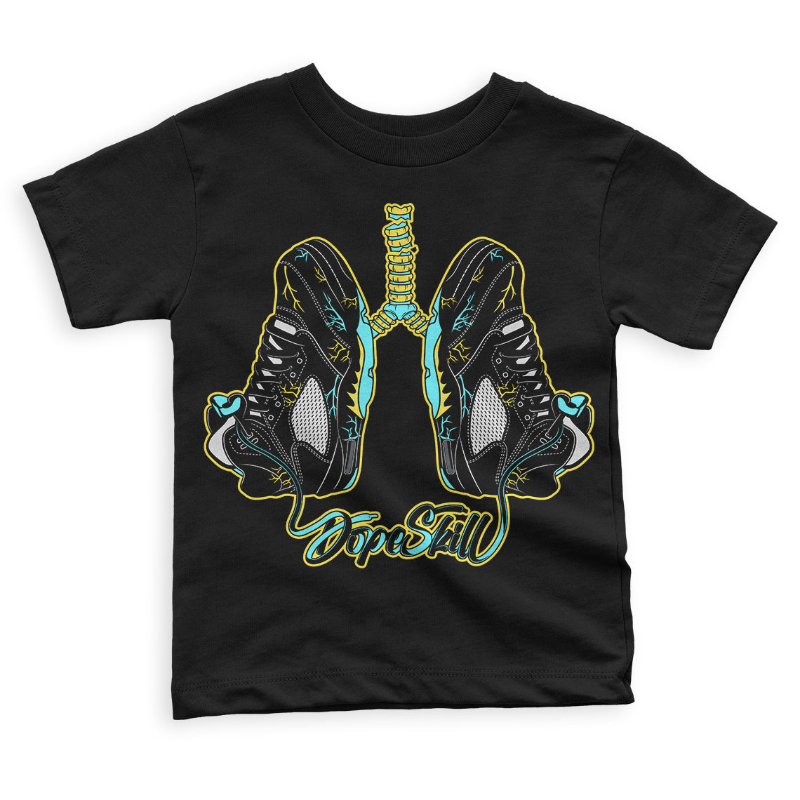 Aqua 5s DopeSkill Toddler Kids T-shirt Breathe Graphic