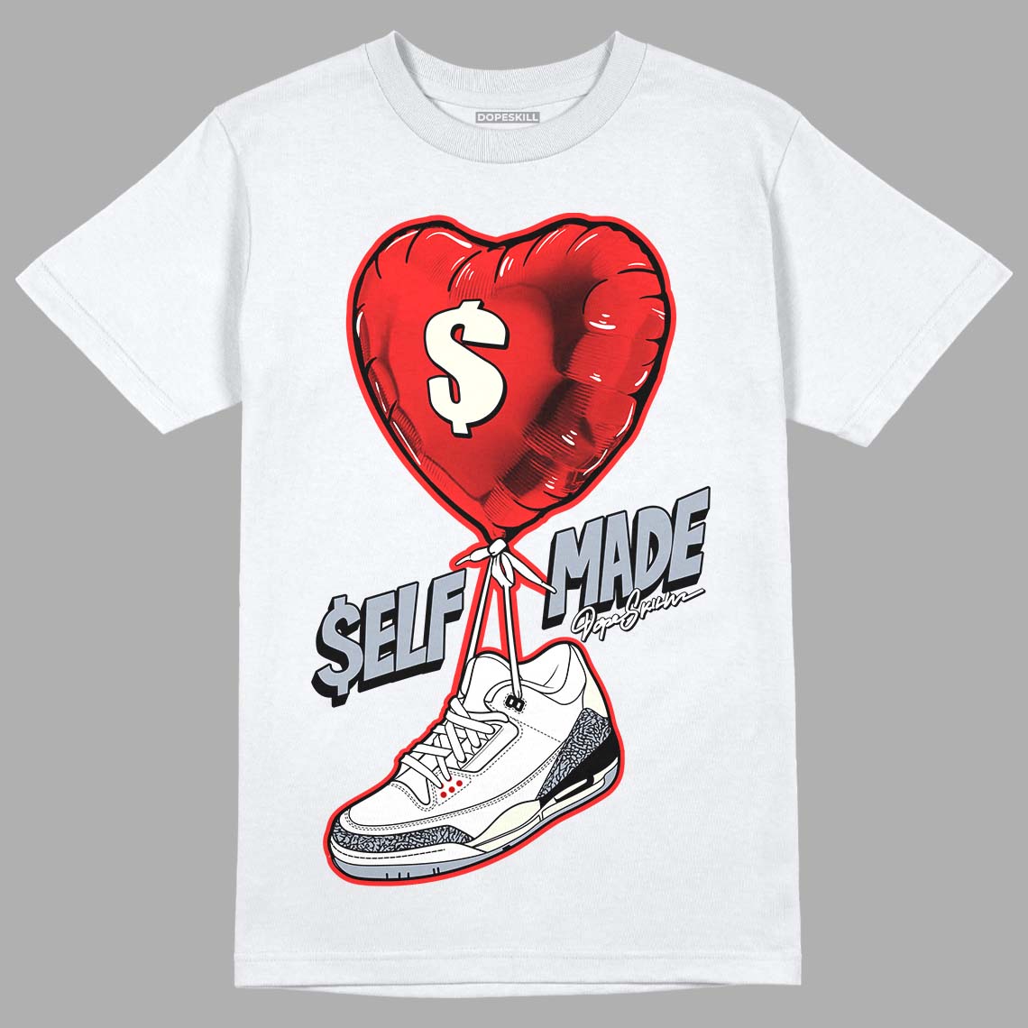 White Cement Reimagined 3s DopeSkill T-Shirt Self Made Graphic