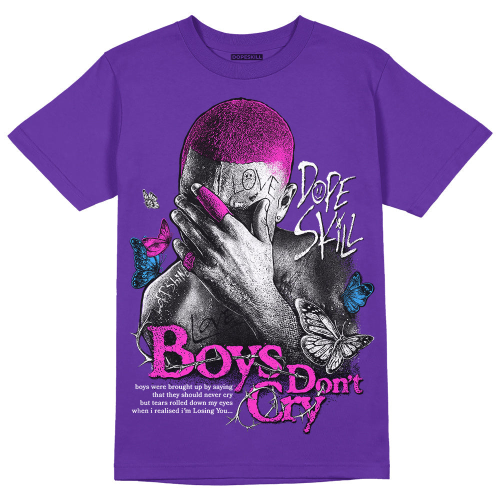 Dunk Purple Championship Court White DopeSkill Purple T-shirt Boys Don't Cry Graphic
