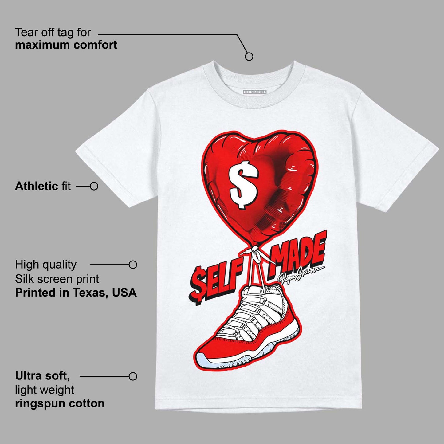 Cherry 11s DopeSkill T-Shirt Self Made Graphic