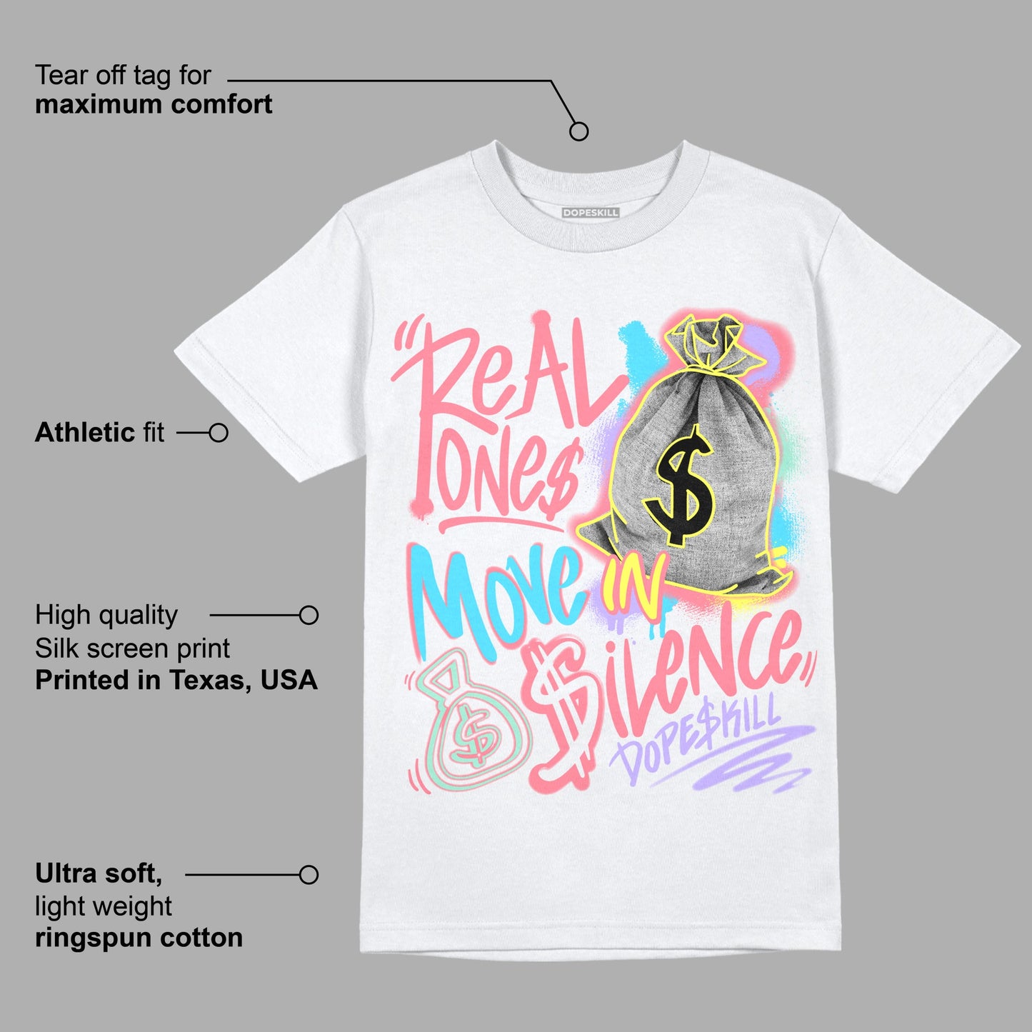 Candy Easter Dunk Low DopeSkill T-Shirt Real Ones Move In Silence Graphic
