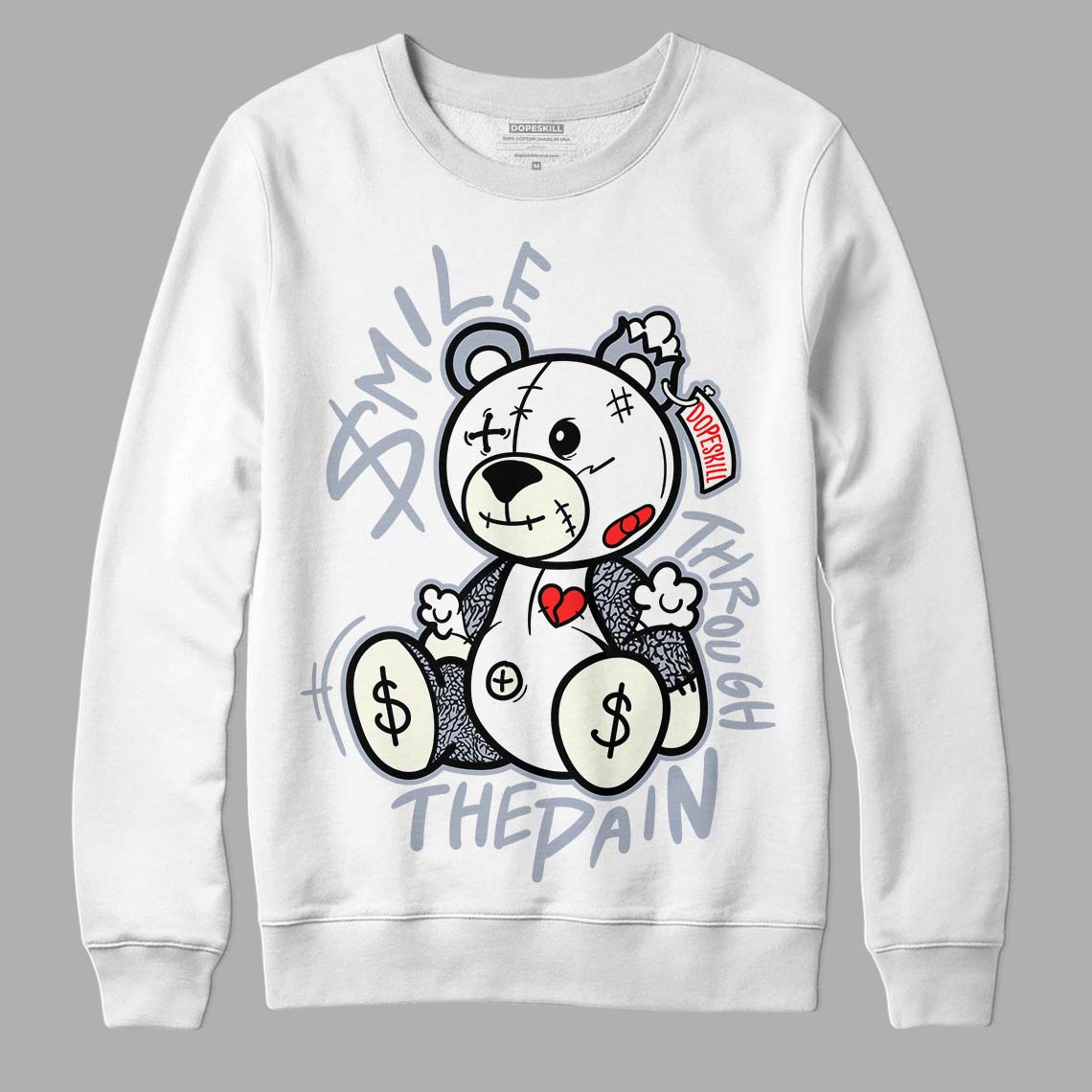 White Cement Reimagined 3s DopeSkill Sweatshirt BEAN Graphic