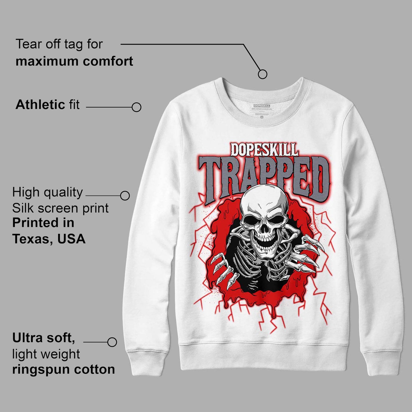 Gym Red 9s DopeSkill Sweatshirt Trapped Halloween Graphic