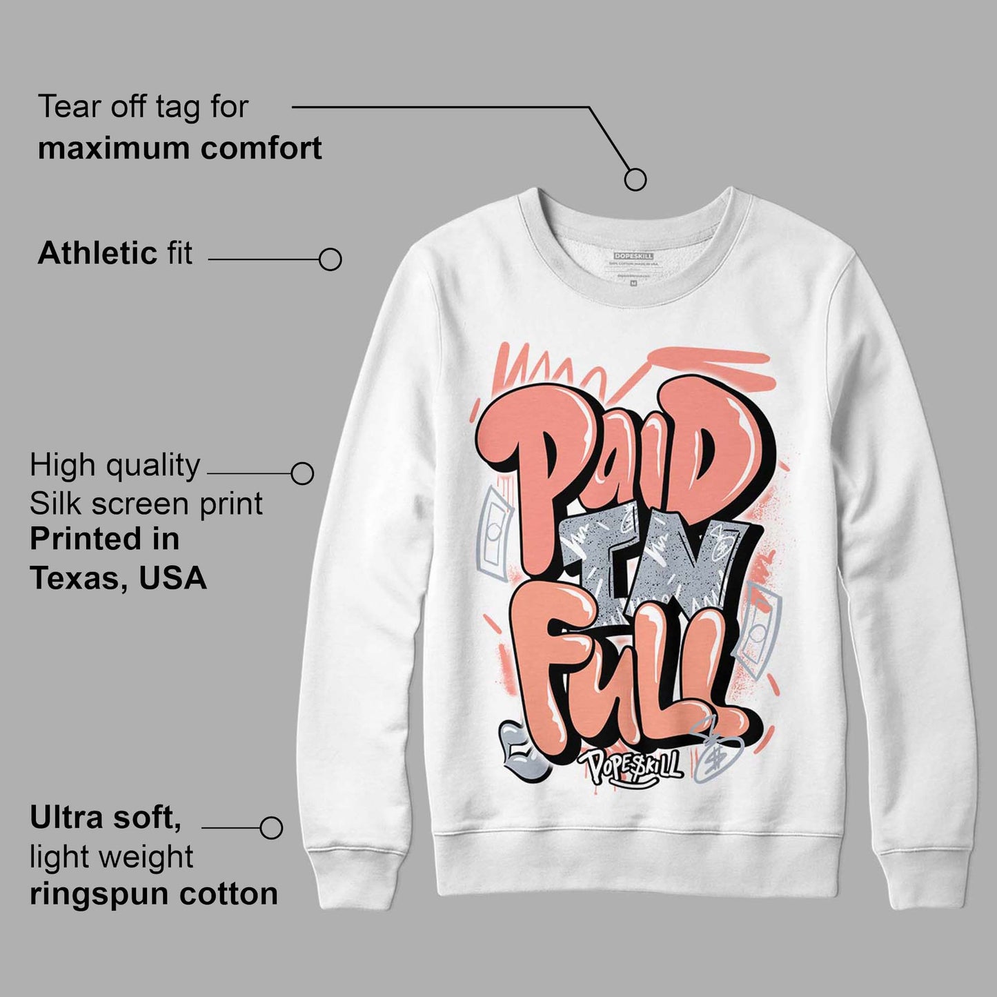 Crimson Bliss 5s DopeSkill Sweatshirt New Paid In Full Graphic