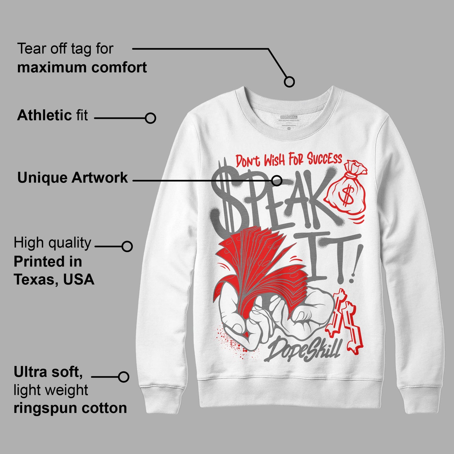 Grey Collection DopeSkill Sweatshirt Speak It Graphic
