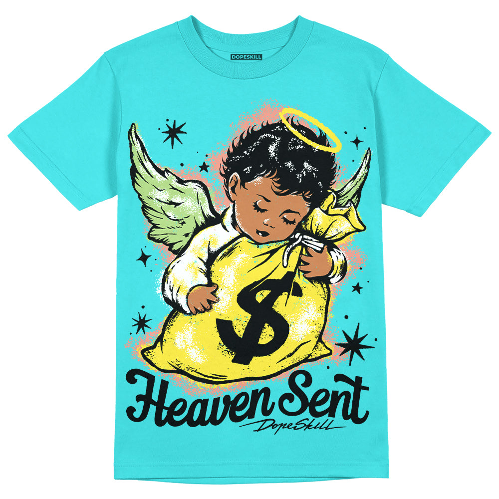 Cyan Burst 9060 DopeSkill Virtual Blue T-Shirt Heaven Sent Graphic