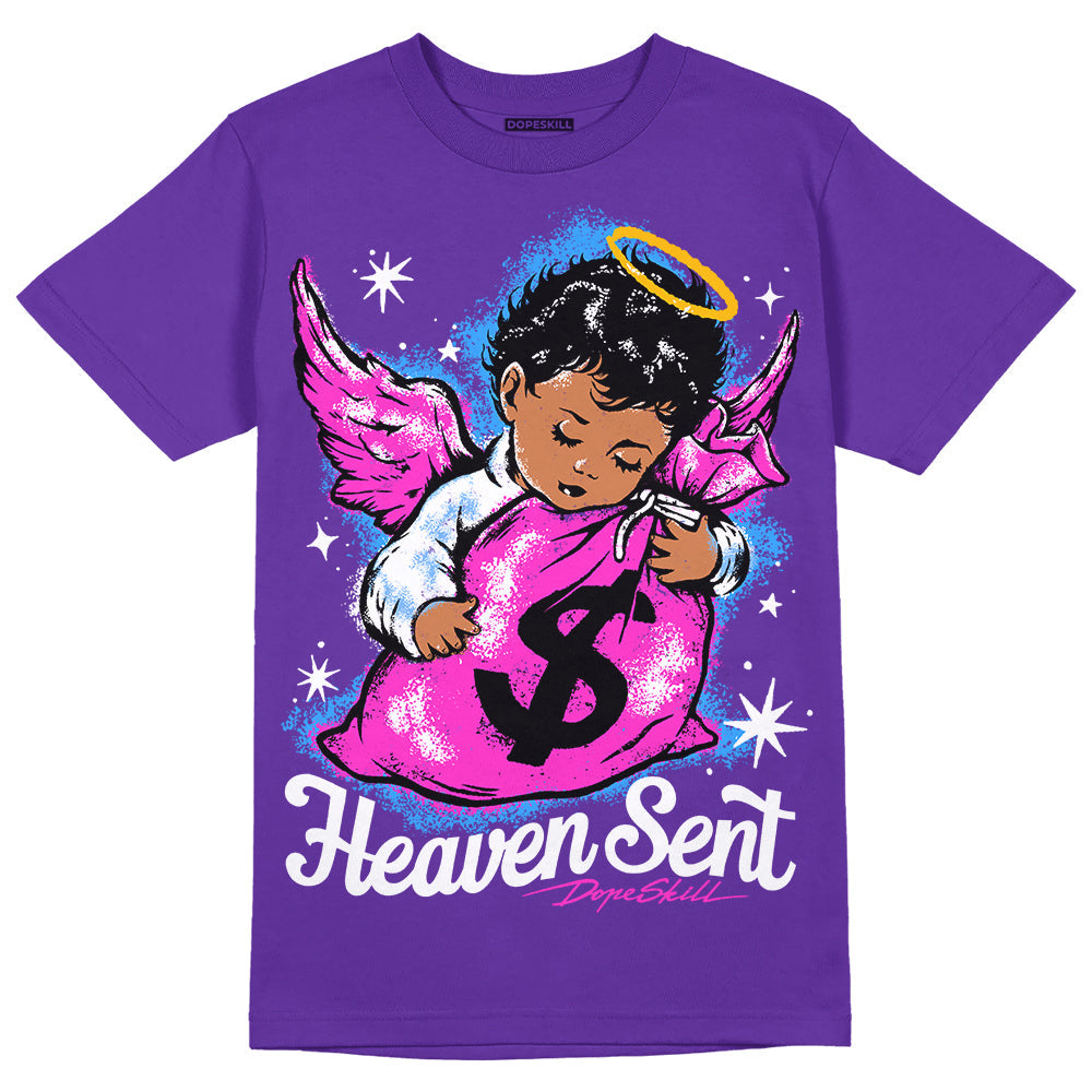 Dunk Purple Championship Court White DopeSkill Purple T-shirt Heaven Sent Graphic
