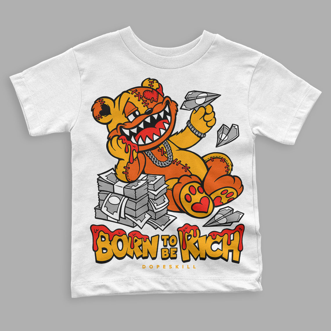 Black Taxi 12s DopeSkill Toddler Kids T-shirt Born To Be Rich Graphic