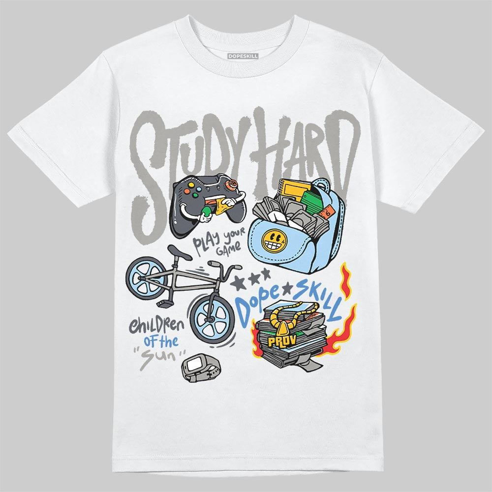 Cool Grey 11s DopeSkill T-Shirt Study Hard Graphic