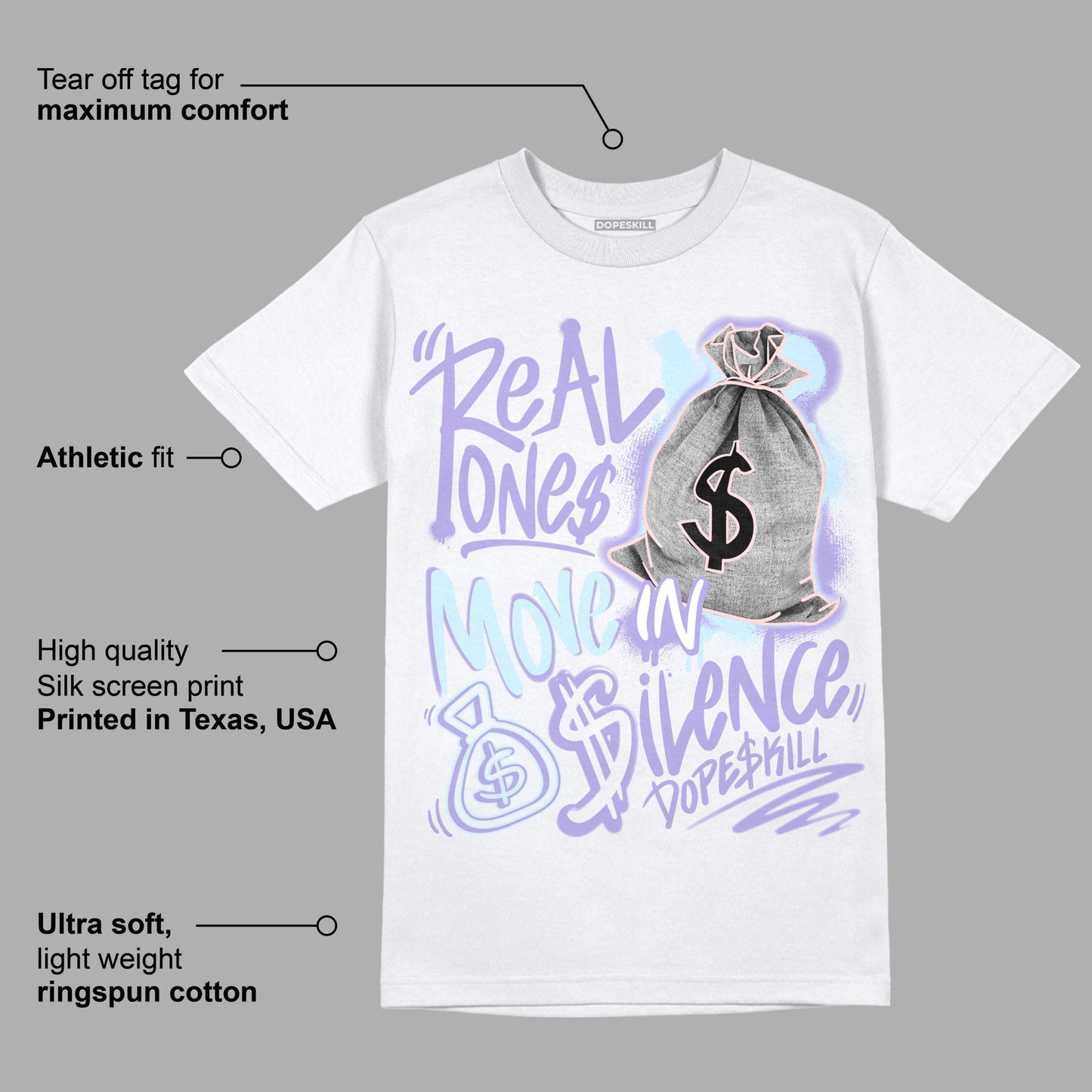 Easter Dunk Low DopeSkill T-Shirt Real Ones Move In Silence Graphic