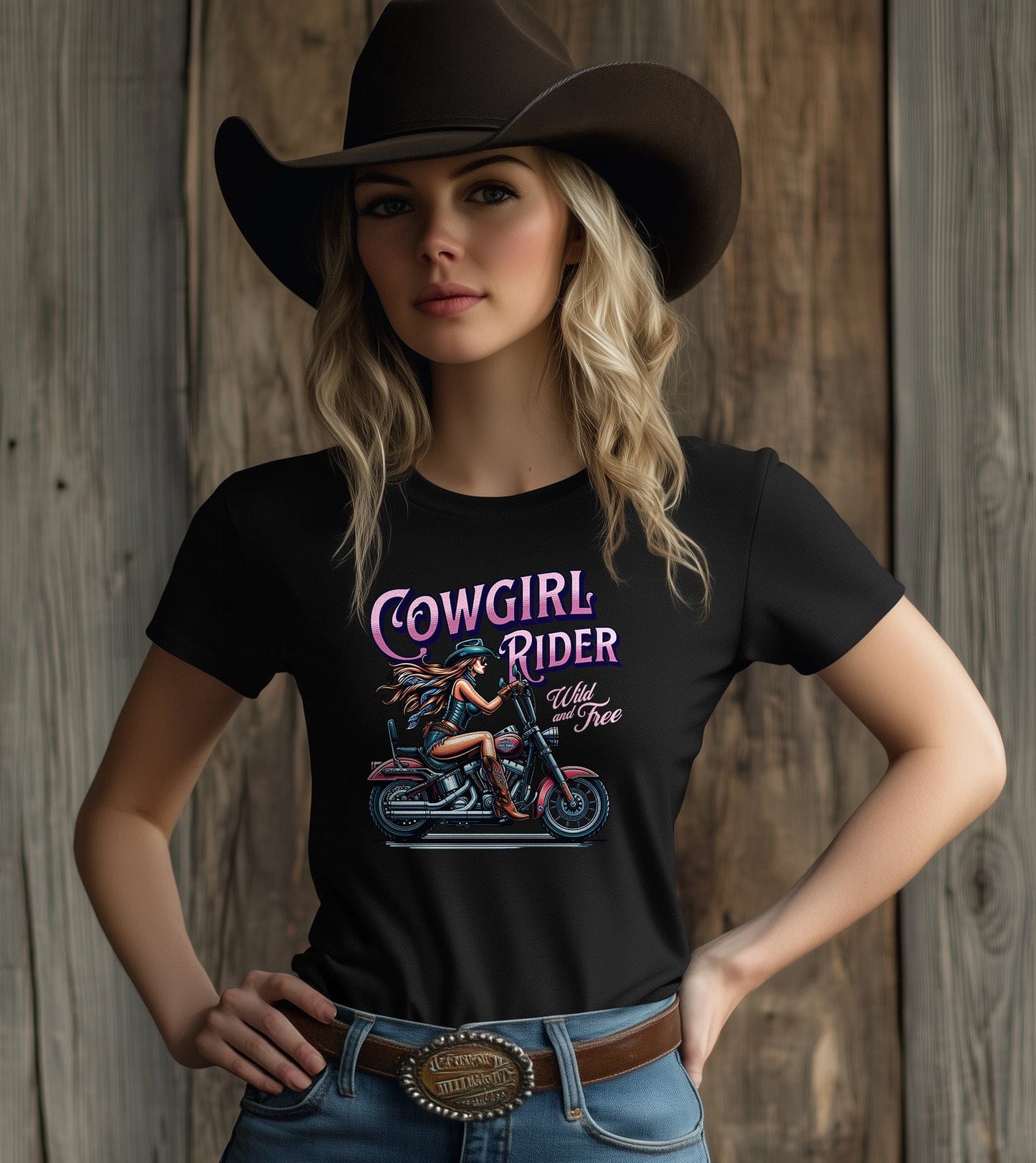 Cowgirl Rider T-Shirt motorbike