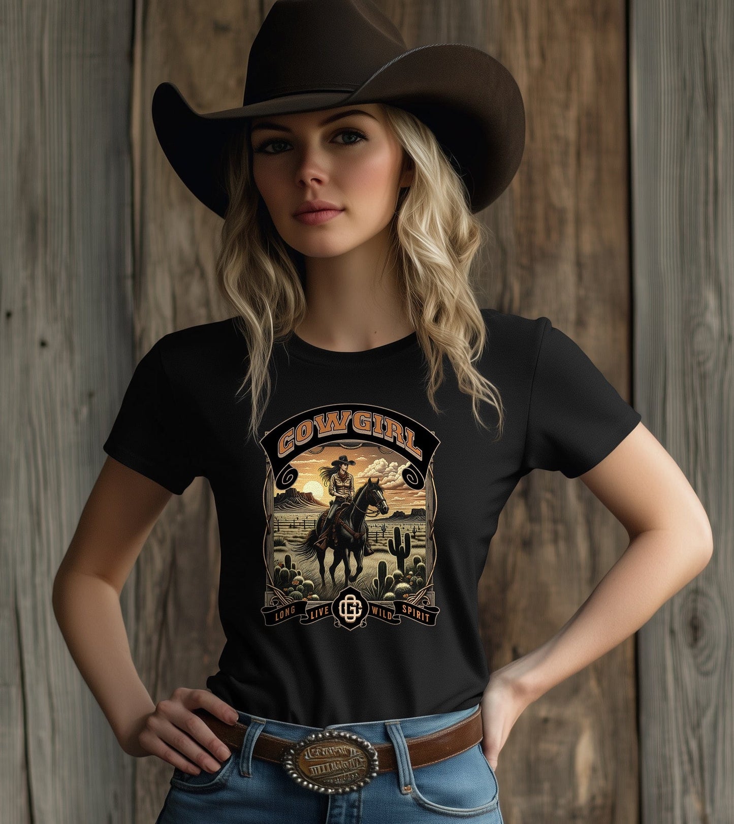 Cow girl Long Live Wild Spirit T-shirt