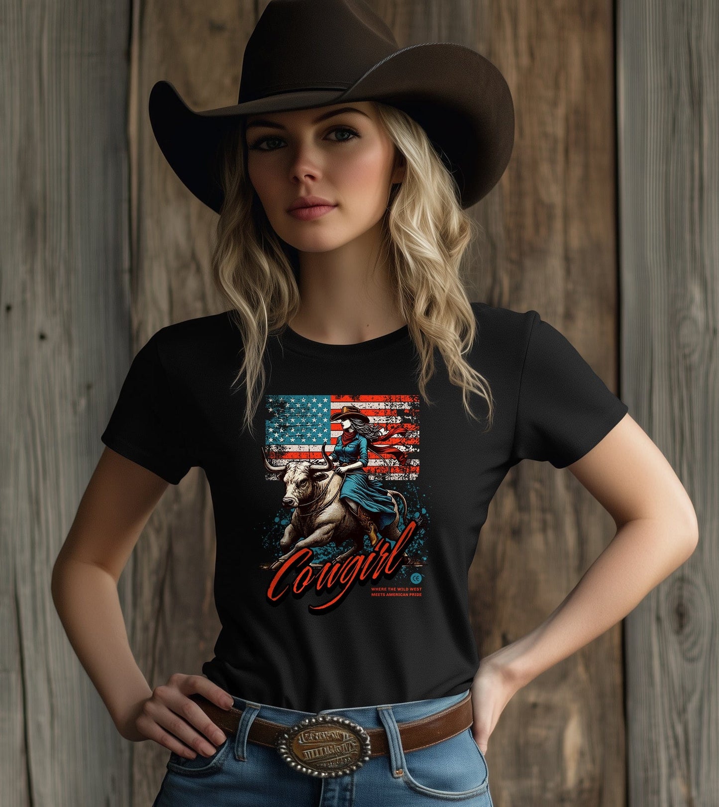Cowgirl American Pride T-Shirt - Giddy