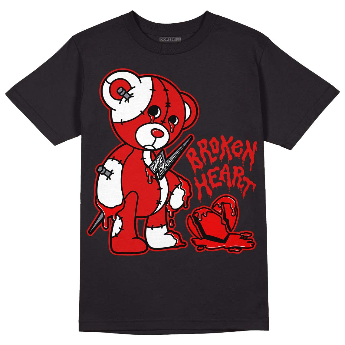Gym Red 9s DopeSkill T-Shirt Broken Heart Graphic
