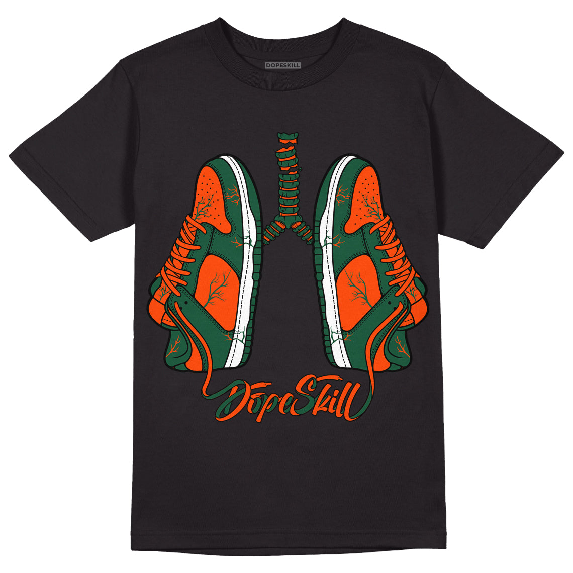 Dunk Low Team Dark Green Orange DopeSkill T-Shirt Breathe Graphic