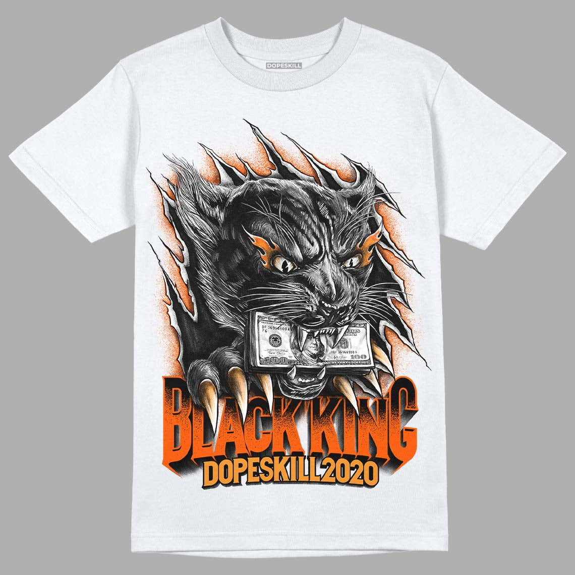 Brilliant Orange 12s DopeSkill T-Shirt Black King Graphic