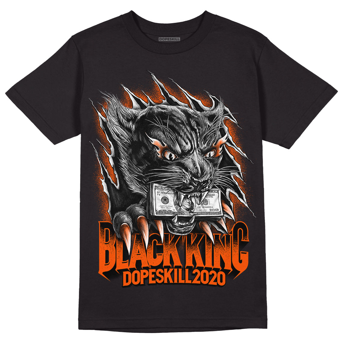 Orange Milk DopeSkill T-Shirt Black King Graphic