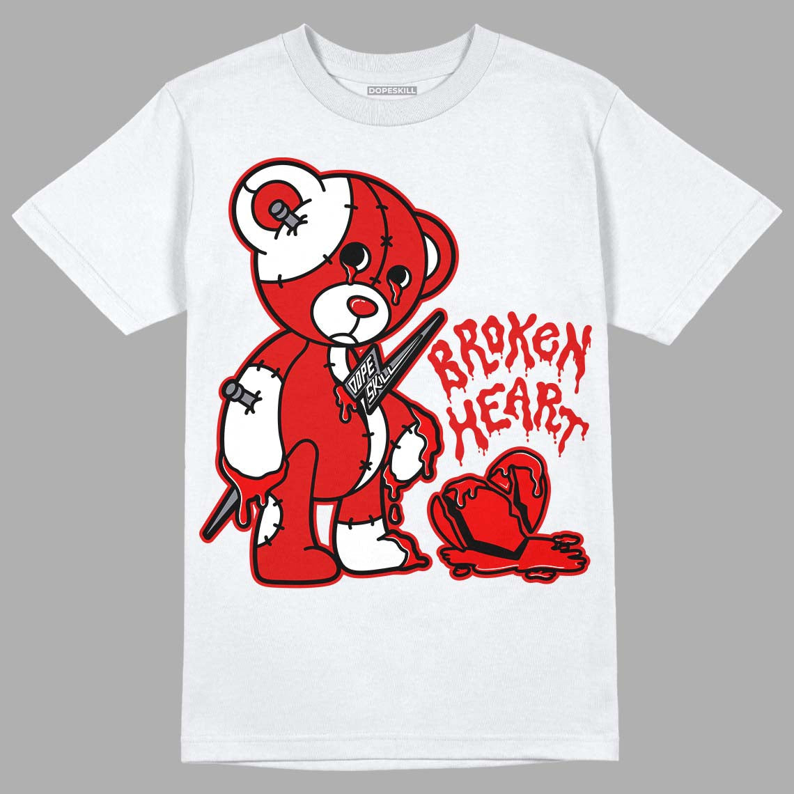 Gym Red 9s DopeSkill T-Shirt Broken Heart Graphic