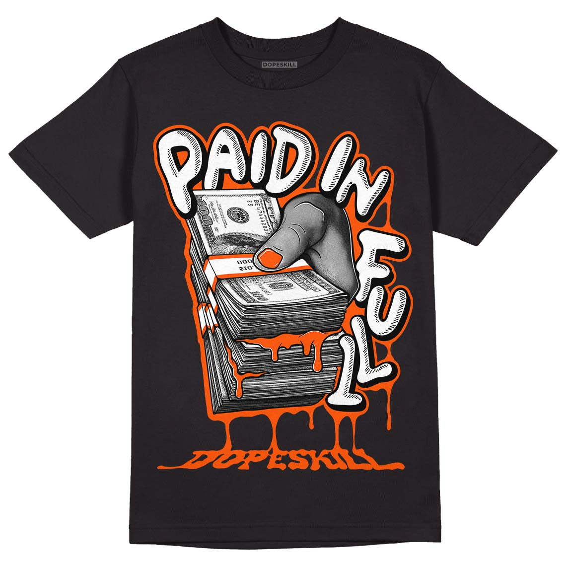 Orange Milk DopeSkill T-Shirt Paid In Full Graphic