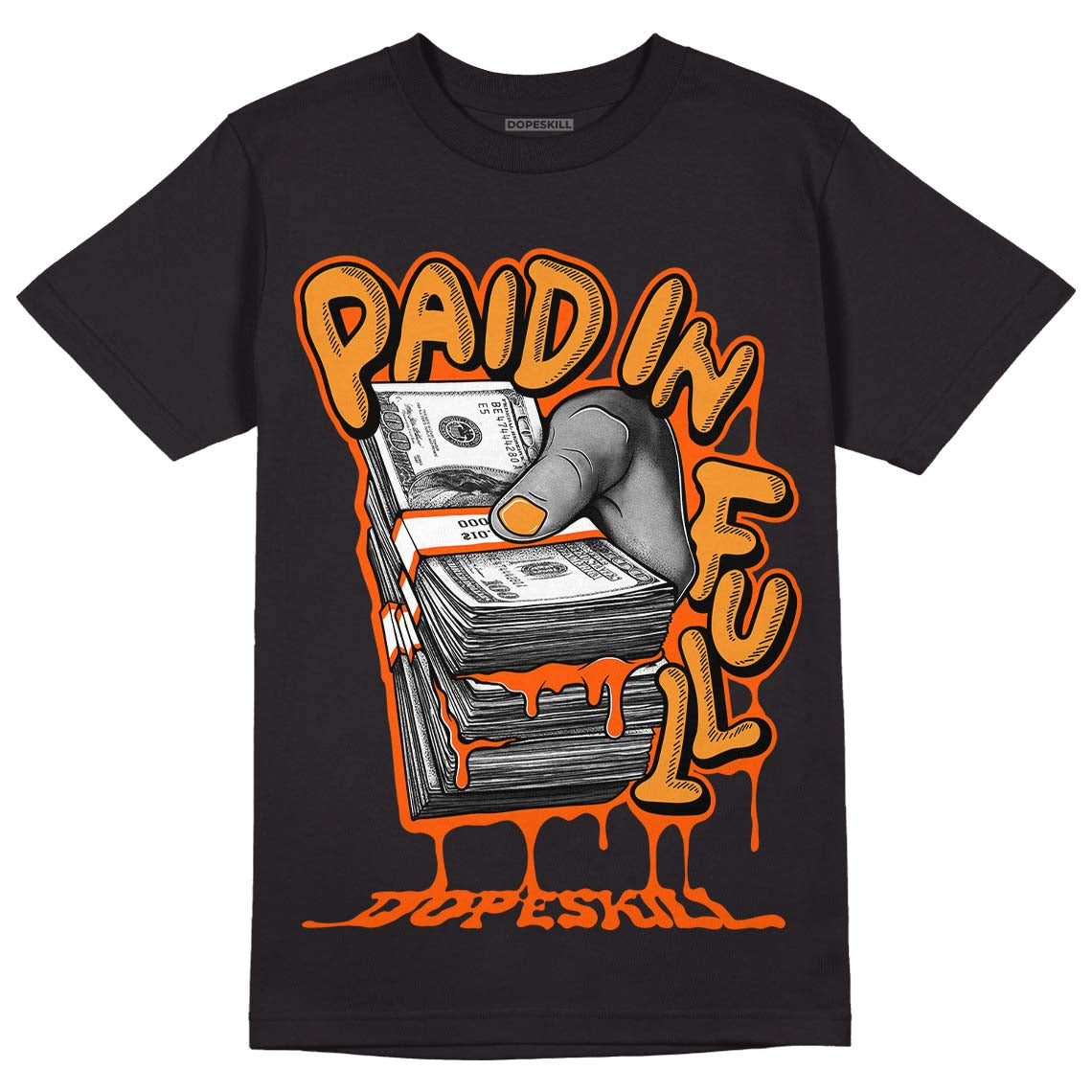 Brilliant Orange 12s DopeSkill T-Shirt Paid In Full Graphic