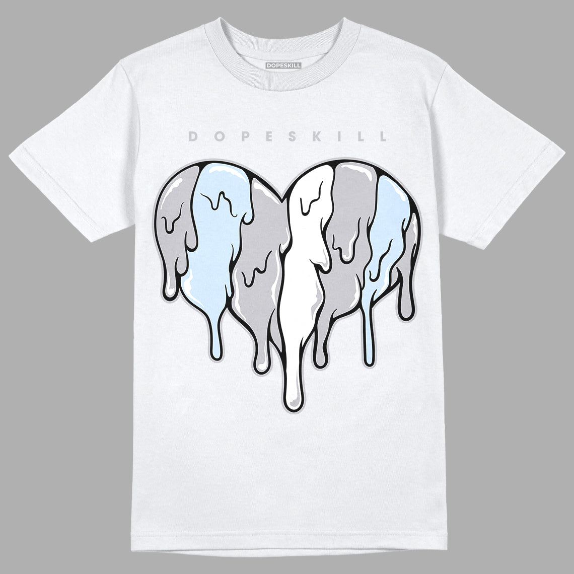 Cement Grey 11s DopeSkill T-Shirt Slime Drip Heart Graphic