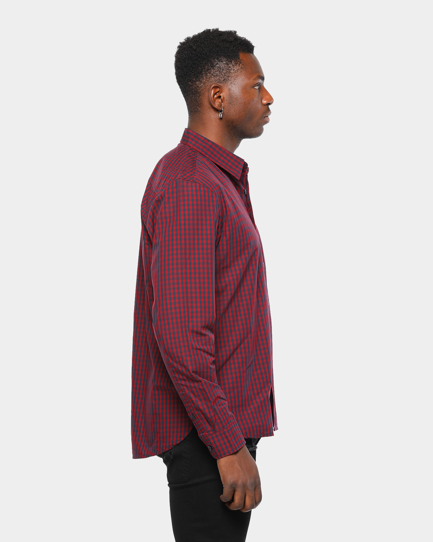 Carhartt Preston L/S Shirt Navy/Burgundy