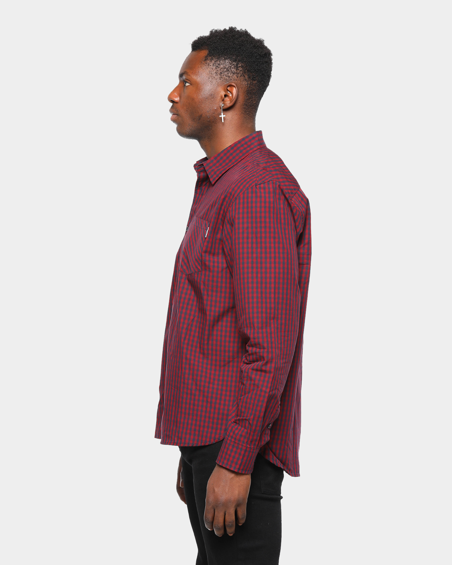 Carhartt Preston L/S Shirt Navy/Burgundy