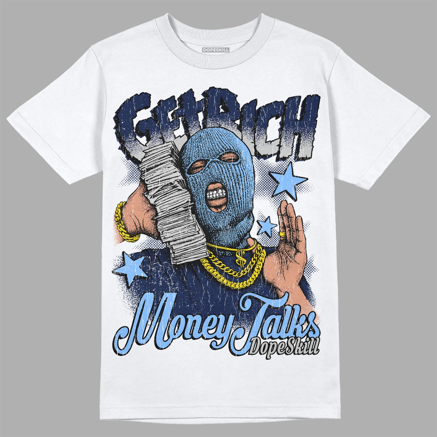 Midnight Navy 5s DopeSkill T-Shirt Get Rich Graphic