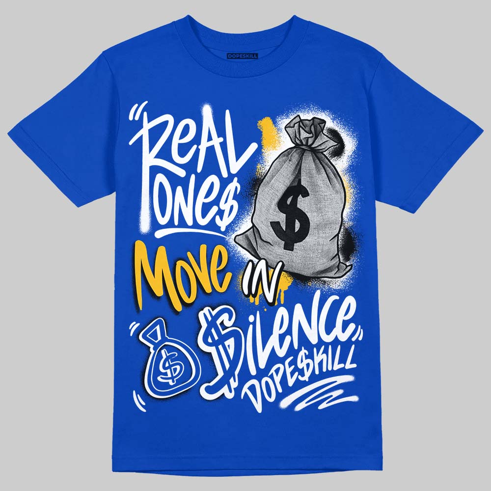 Blueberry 12s DopeSkill Royal T-shirt Real Ones Move In Silence Graphic
