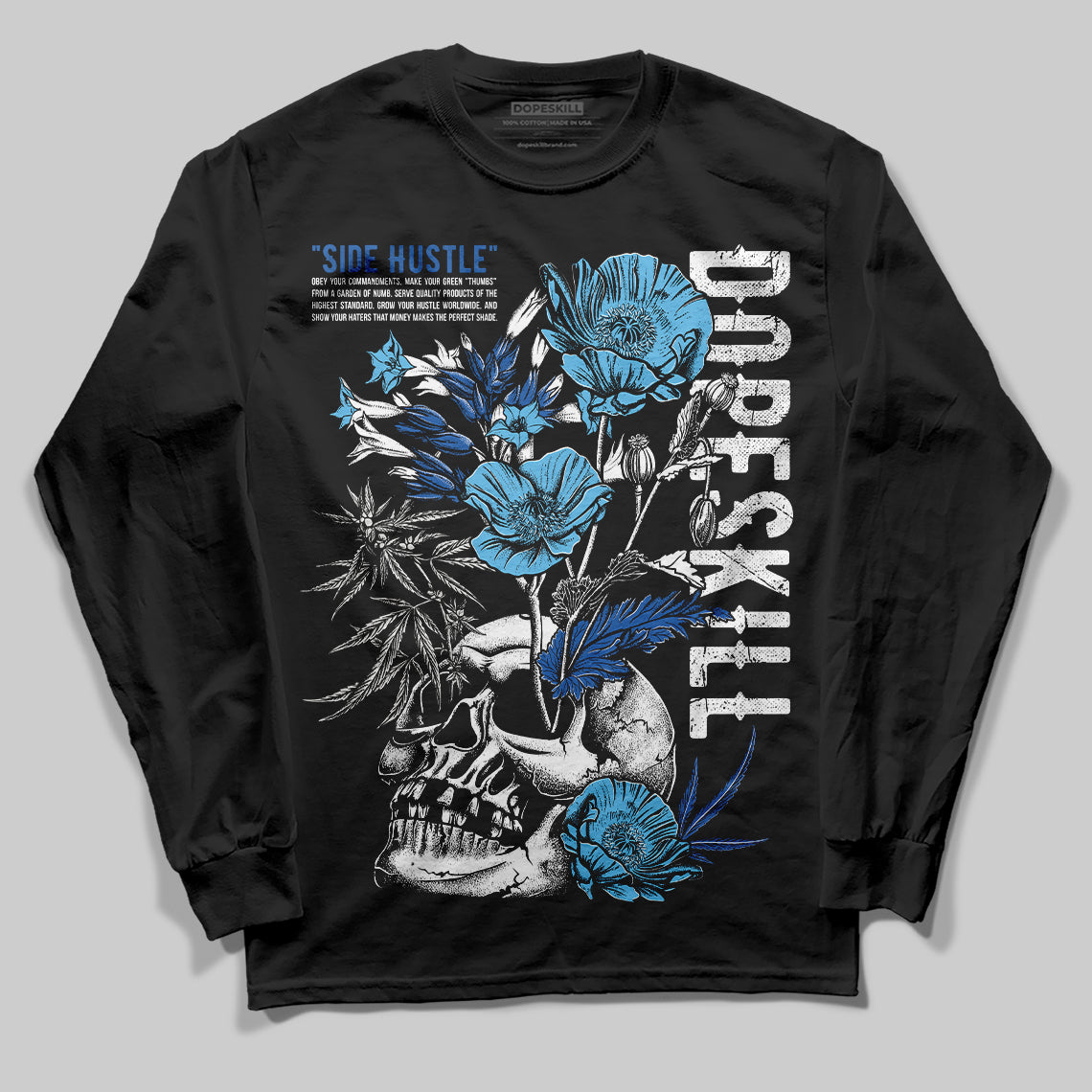 Blueberry 12s DopeSkill Long Sleeve T-shirt Side Hustle Graphic