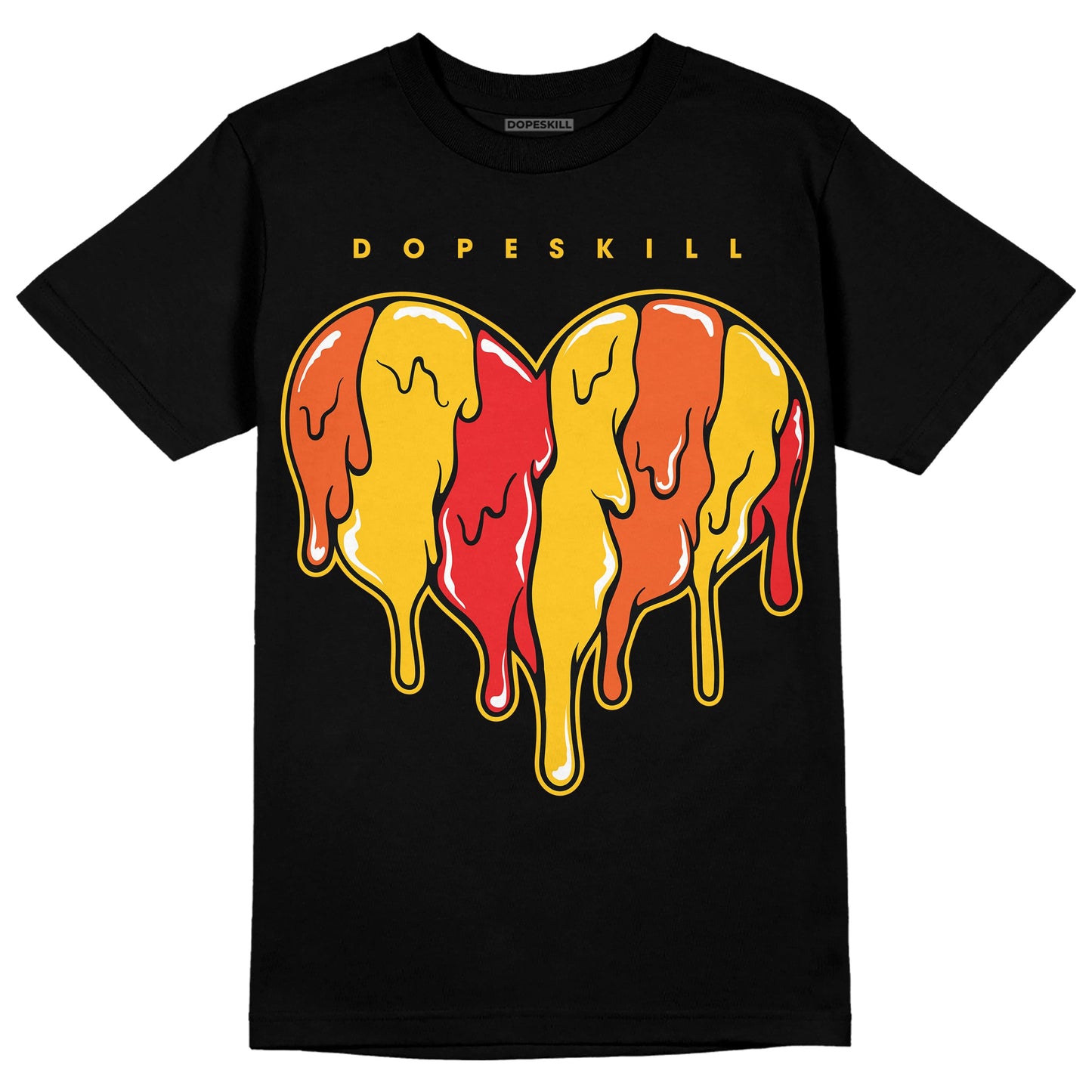 Yellow Collection DopeSkill T-Shirt Slime Drip Heart Graphic
