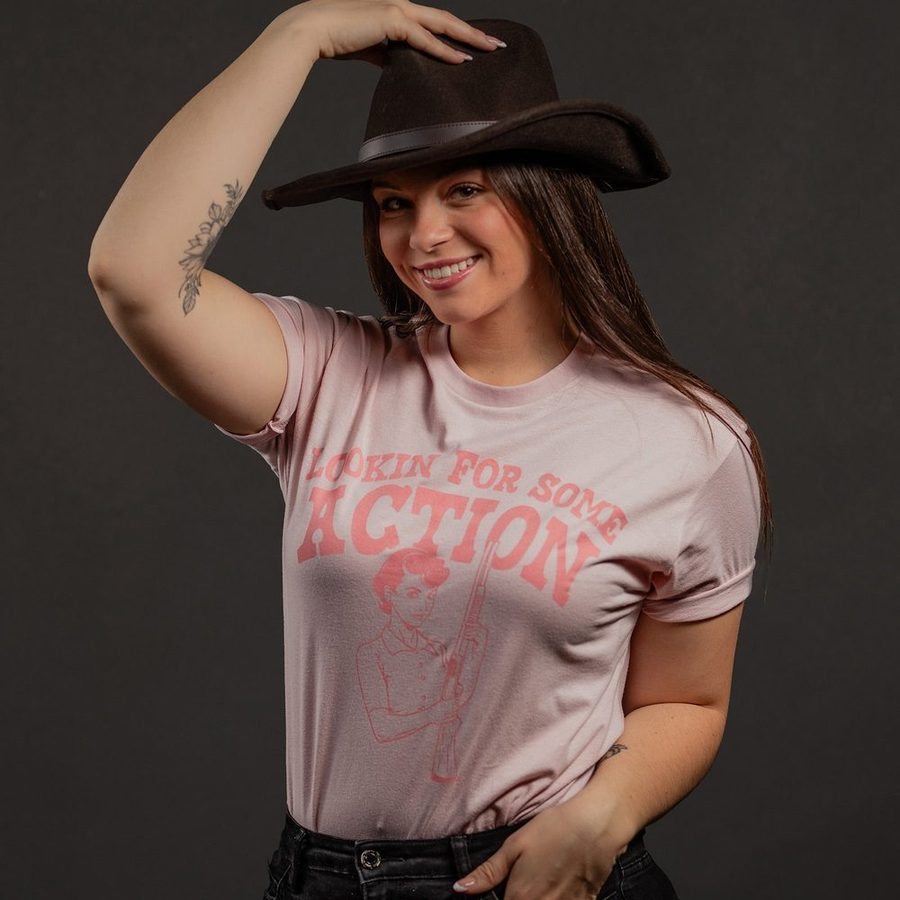 Women's Looking For Action Boyfriend Fit T-Shirt - Light Pink