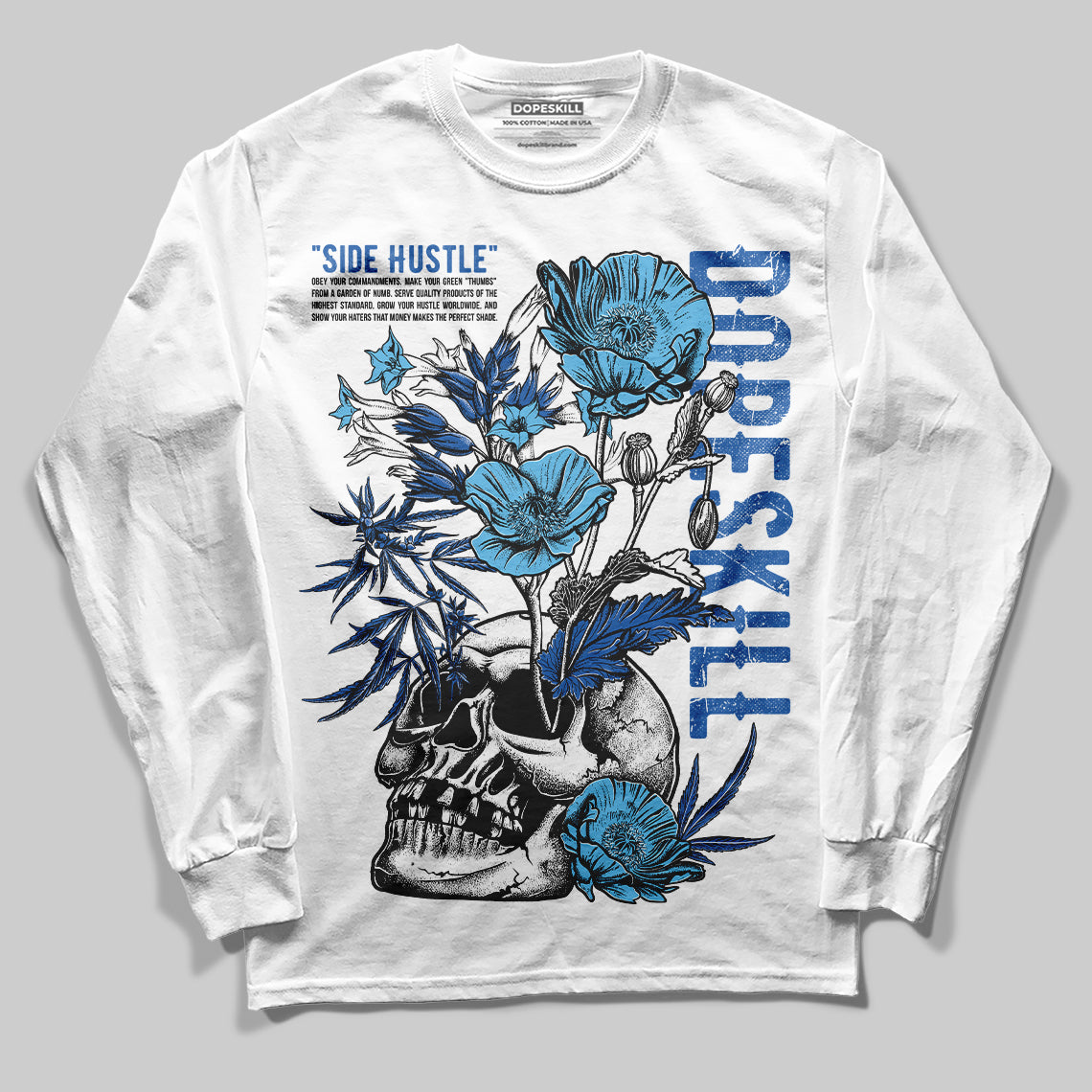 Blueberry 12s DopeSkill Long Sleeve T-shirt Side Hustle Graphic