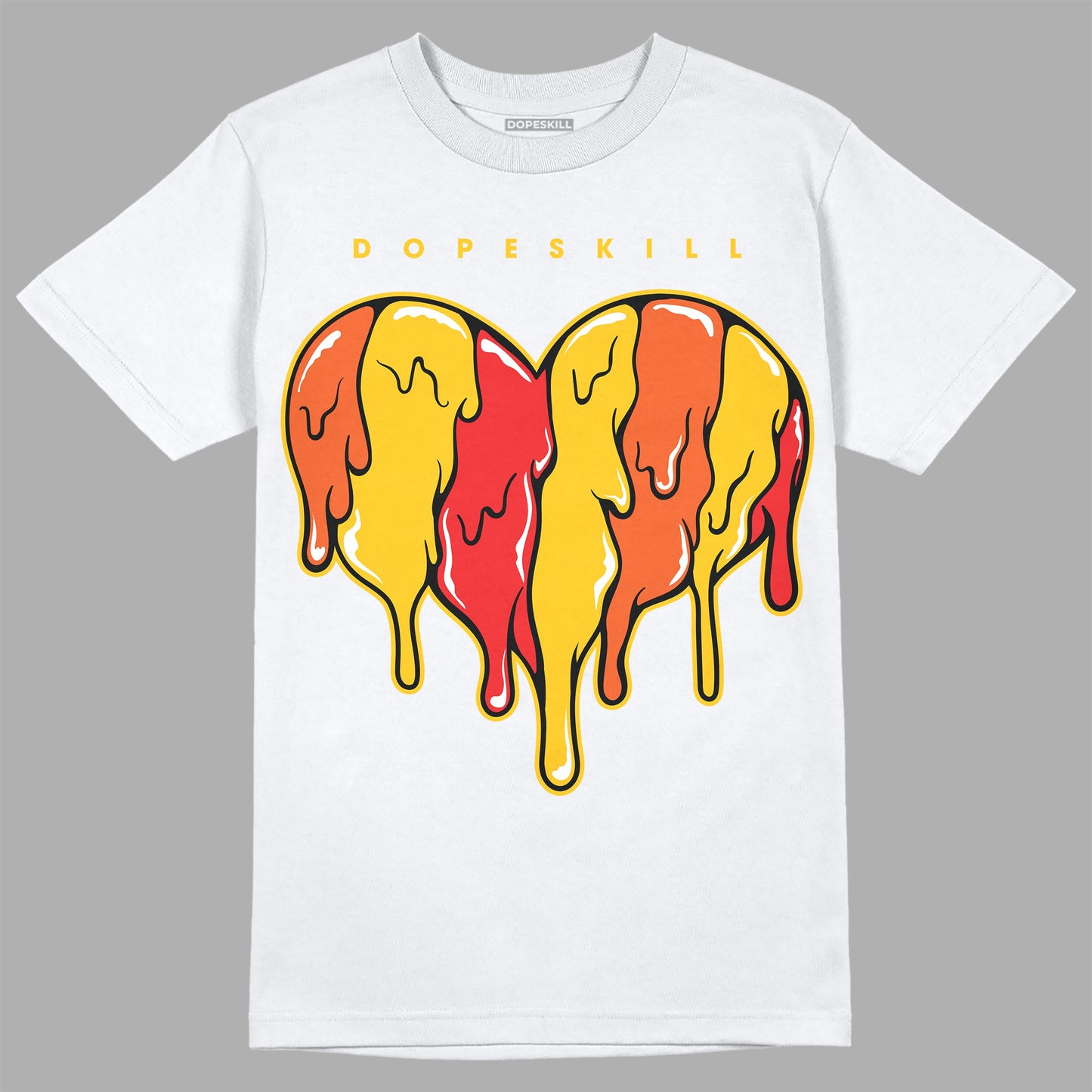 Yellow Collection DopeSkill T-Shirt Slime Drip Heart Graphic