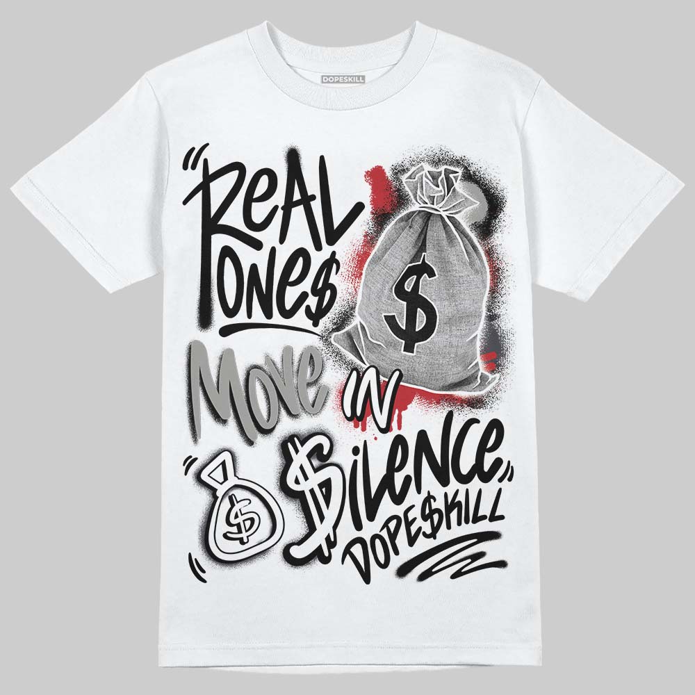 Black Cat 3s DopeSkill T-Shirt Real Ones Move In Silence Graphic