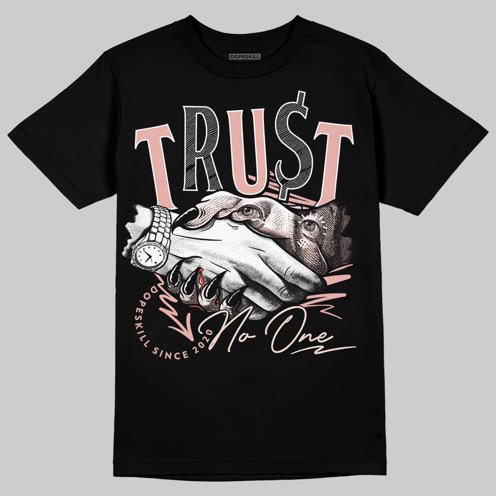 Leather Curb Glitter Pale Pink DopeSkill T-Shirt Trust No One Graphic