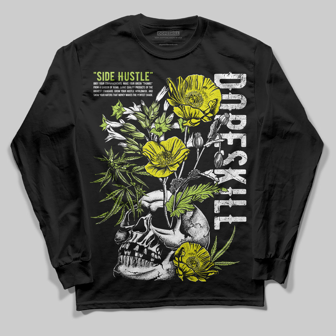 Bright Cactus 13s DopeSkill Long Sleeve T-Shirt Side Hustle Graphic
