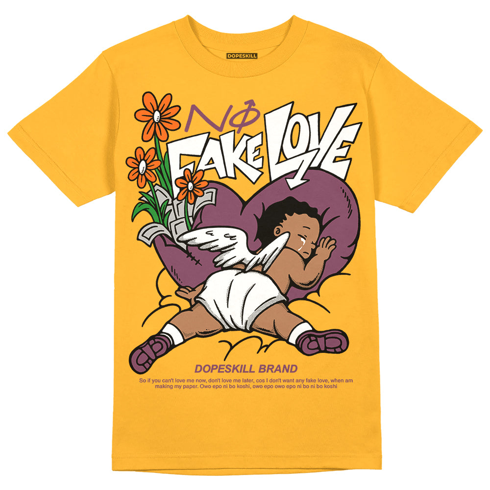 Brotherhood 1s High OG DopeSkill University Gold T-shirt No Fake Love Graphic