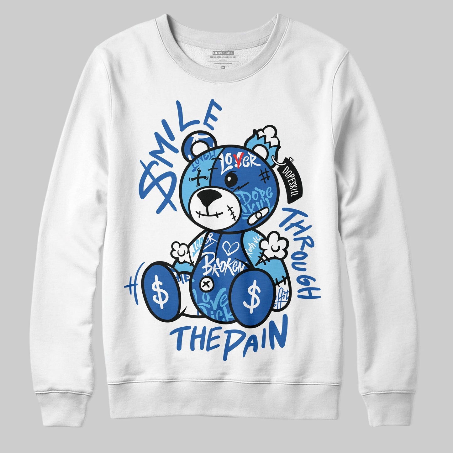 Blueberry 12s DopeSkill Sweatshirt Smile Through The Pain Graphic