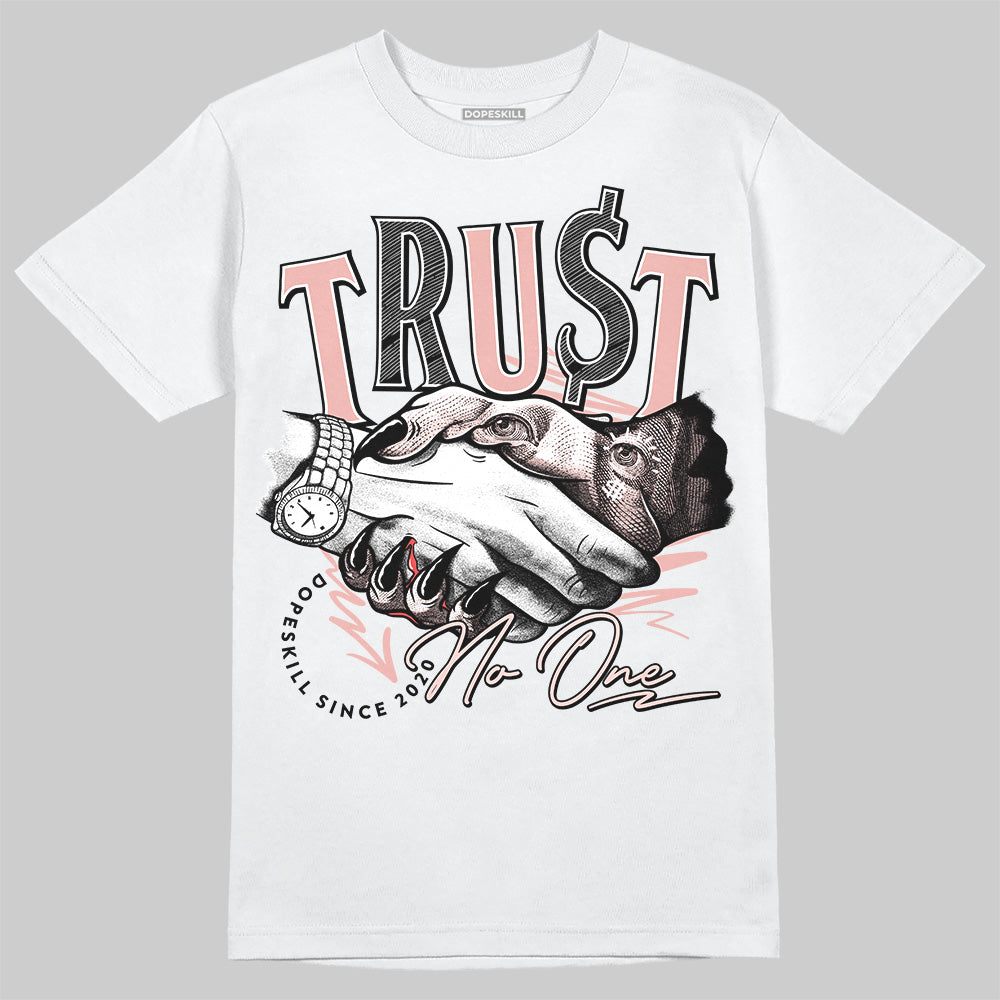 Leather Curb Glitter Pale Pink DopeSkill T-Shirt Trust No One Graphic