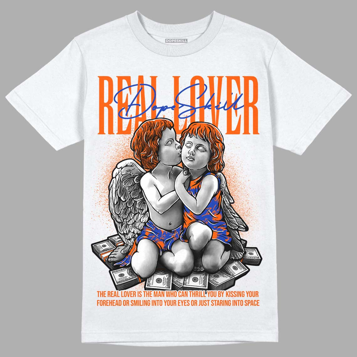 Dunk Low Futura Orange Blaze DopeSkill T-Shirt Real Lover Graphic