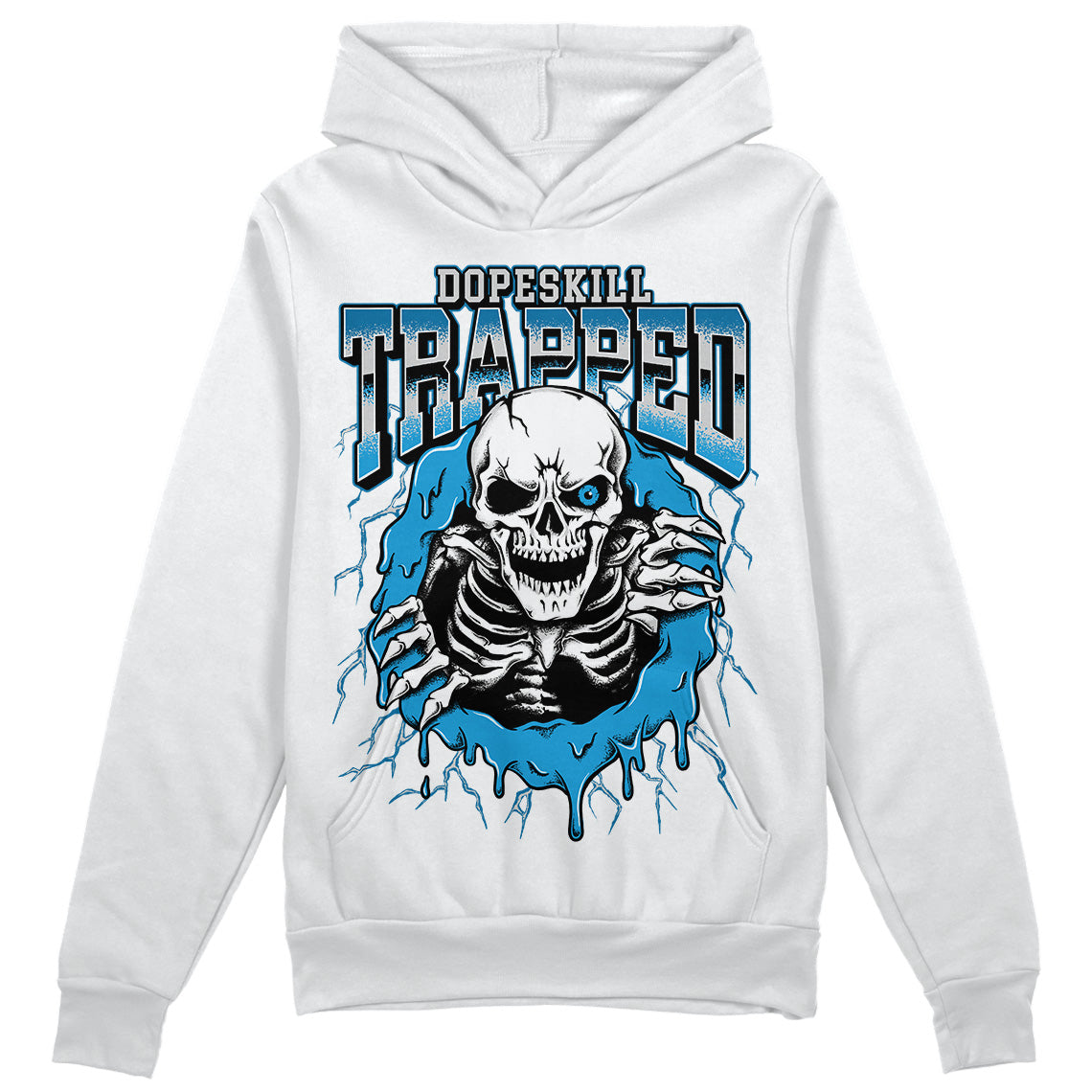 Military Blue 4s DopeSkill Hoodie Sweatshirt Trapped Halloween Graphic