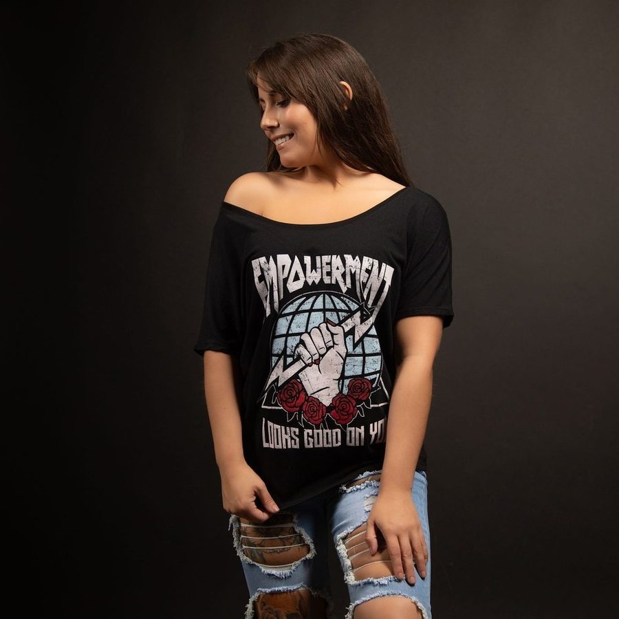 Women's Empowerment Slouchy T-Shirt - Black