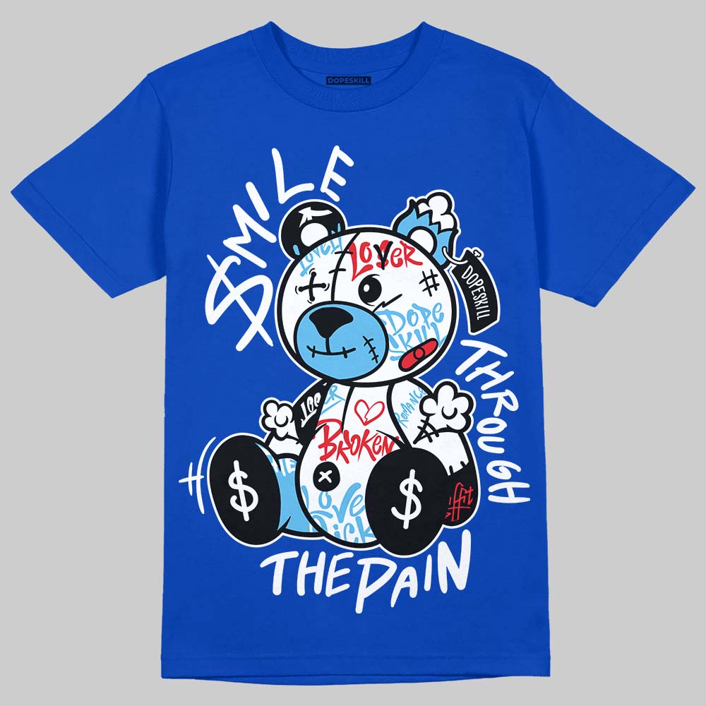 Blueberry 12s DopeSkill Royal T-shirt Smile Through The Pain Graphic