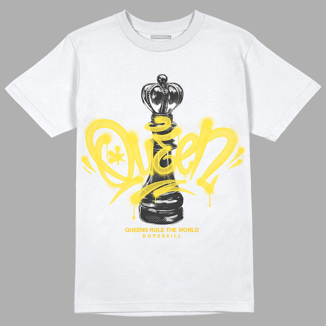 Yellow Snakeskin 11s DopeSkill T-Shirt Queen Chess Graphic