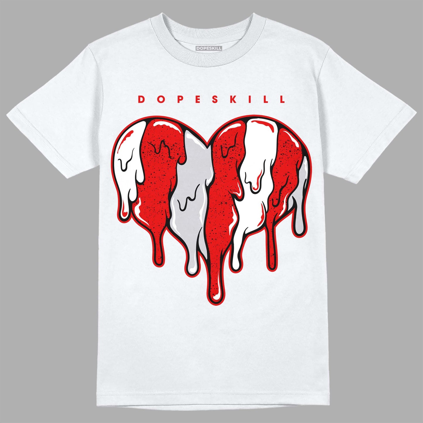 Red Cement 4S DopeSkill T-Shirt Slime Drip Heart Graphic