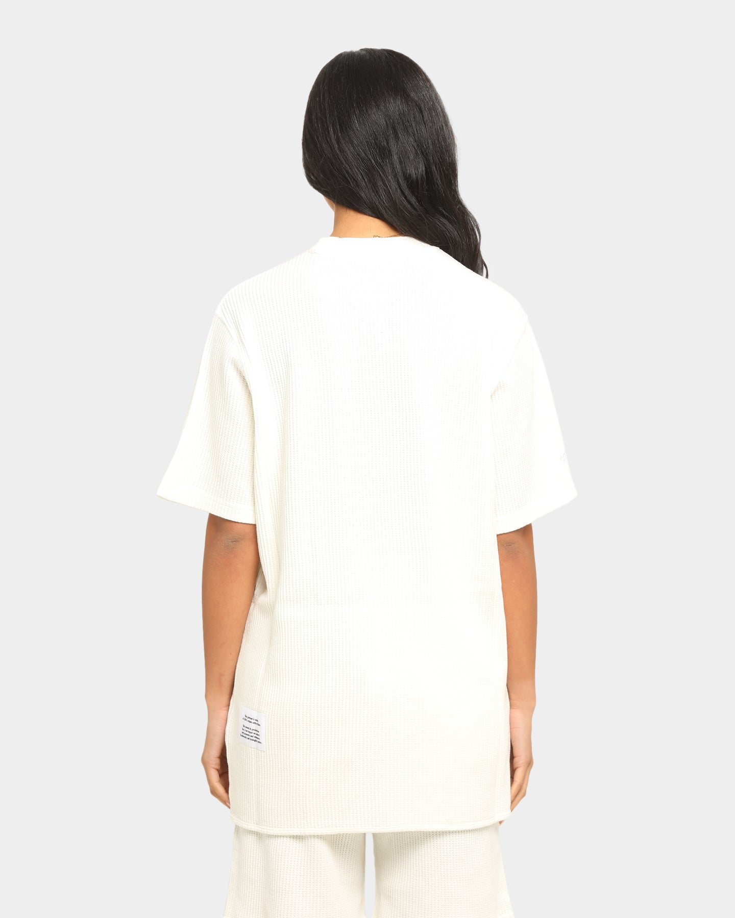 Heron Preston Waffle Bold Heron Short Sleeve T-Shirt Beige Style001