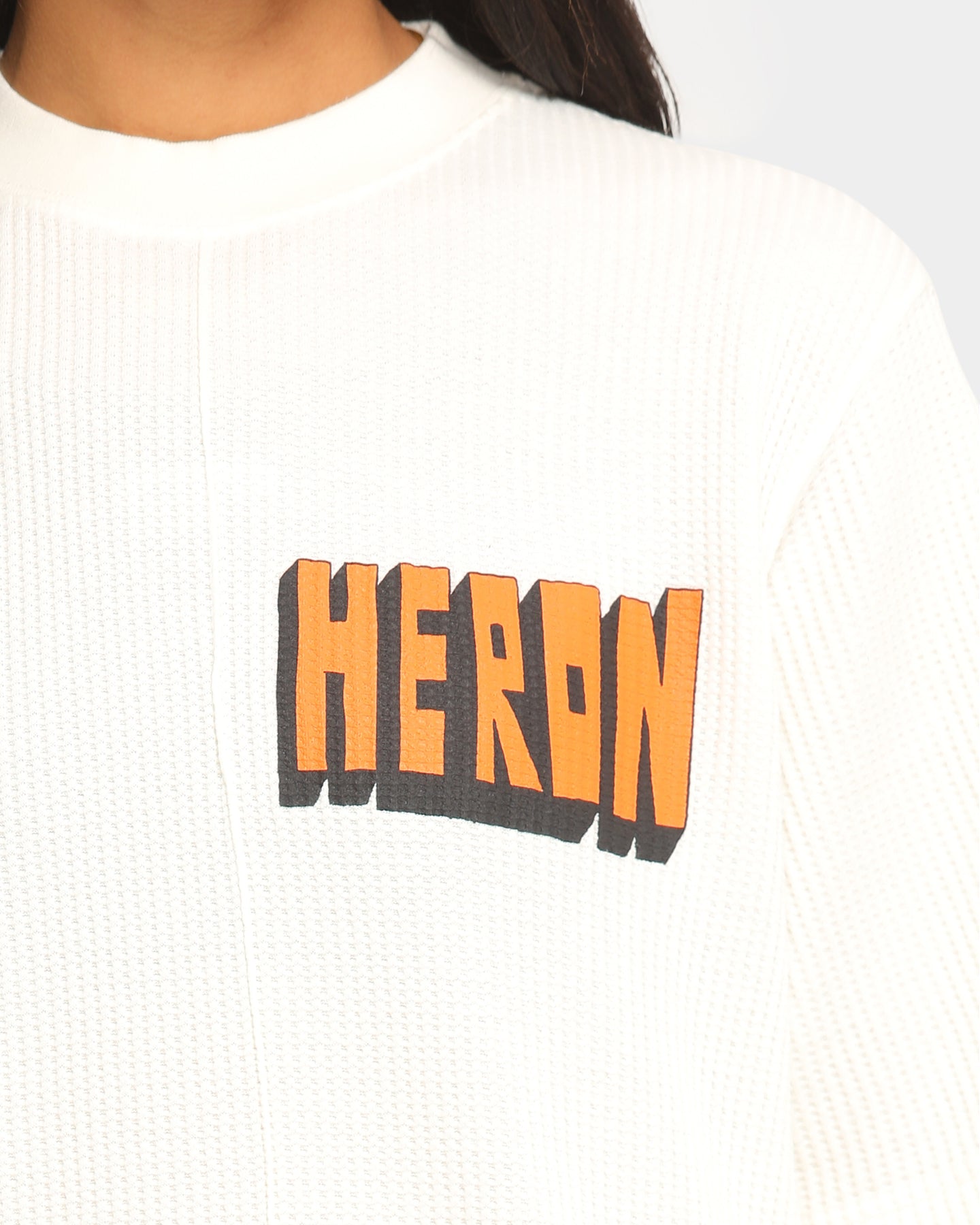 Heron Preston Waffle Bold Heron Short Sleeve T-Shirt Beige Style001