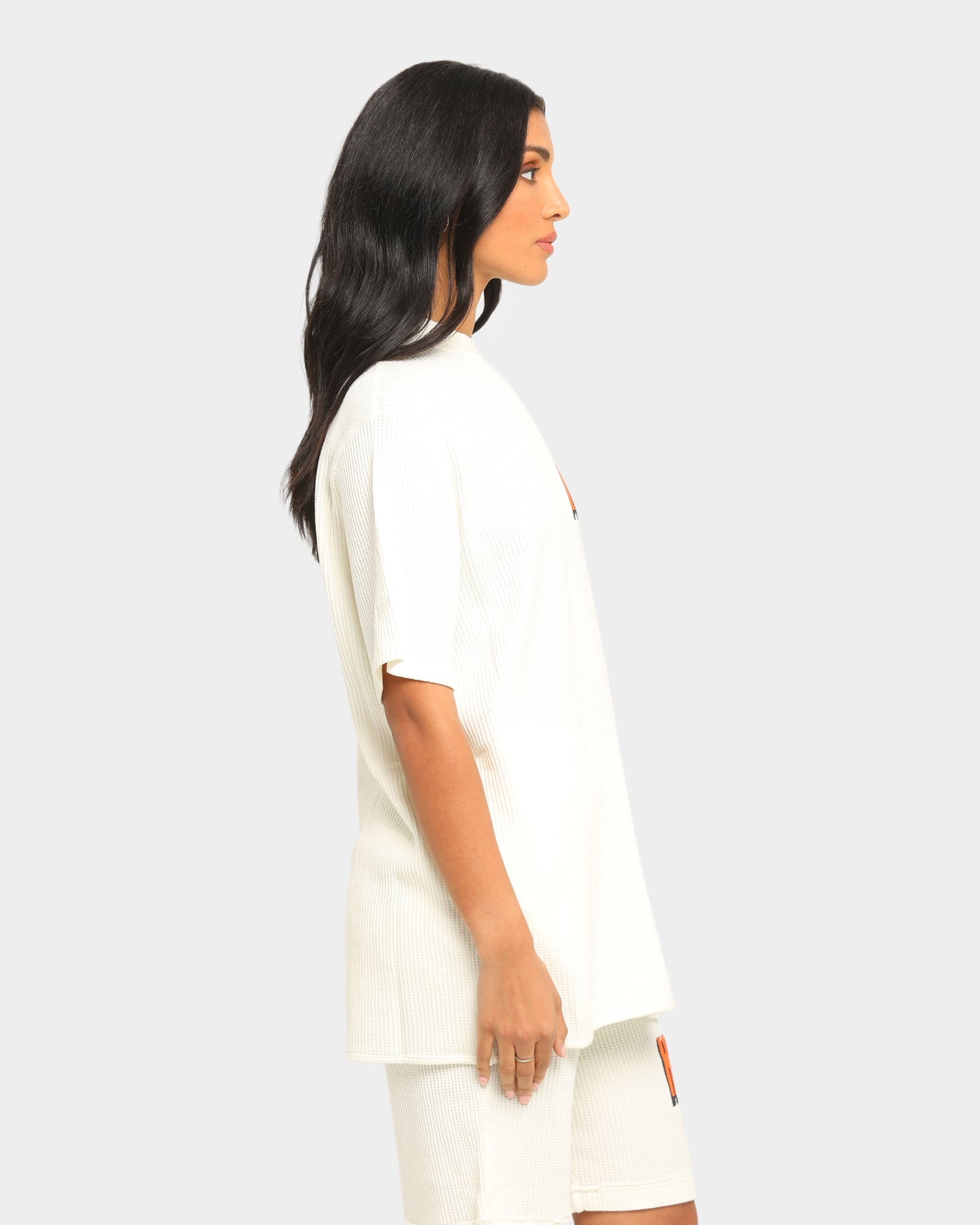 Heron Preston Waffle Bold Heron Short Sleeve T-Shirt Beige Style001