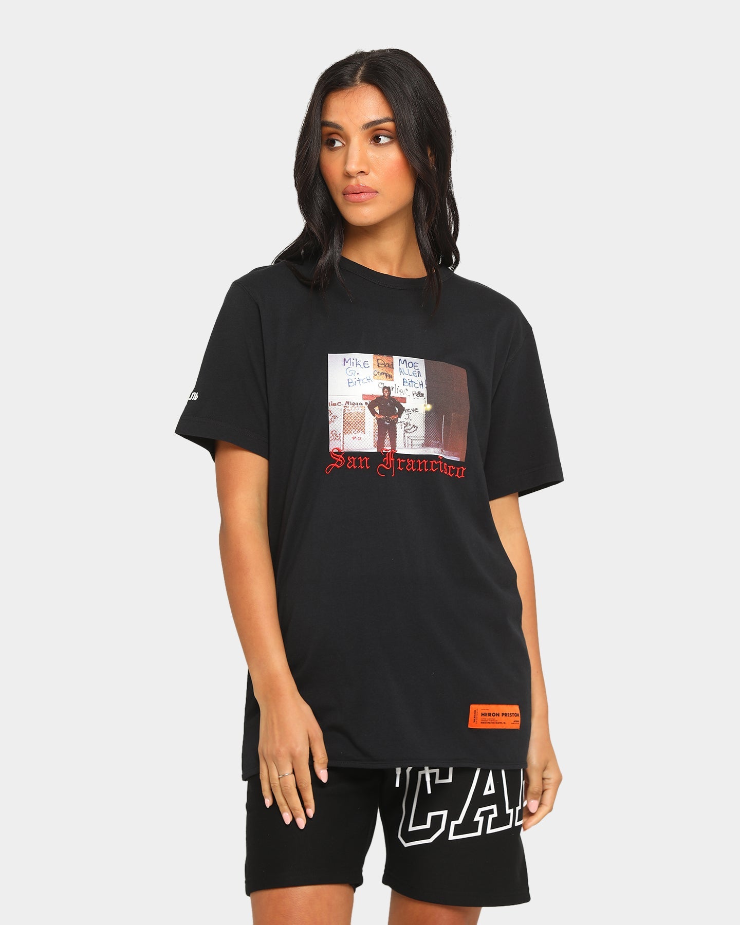 Heron Preston Dad Print Short Sleeve T-Shirt Black Style001